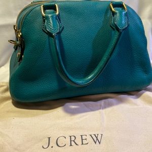 J.Crew turquoise leather handbag